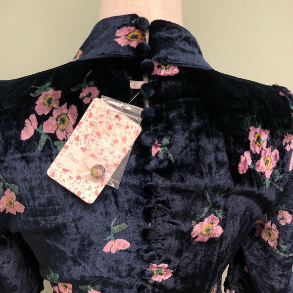Free People | Women's Velvet Floral Dress - Picture 2 of 3